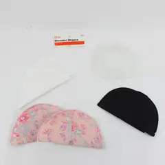 Lot of 4 Pairs Dritz Vintage Shoulder Pads Assorted White Black Pink Floral