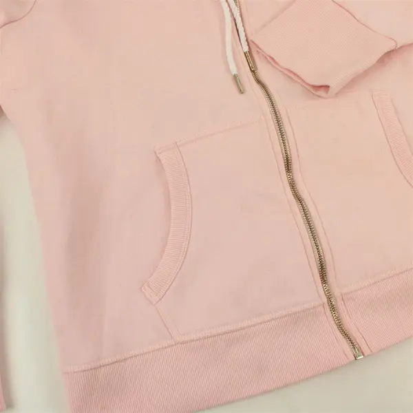 Tommy Hilfiger Womens Large Pink Zip Up Hoodie Logo Sweatshirt