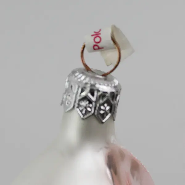 Vintage Mercury Glass White Rabbit Christmas Ornament With Metallic Pink Ears