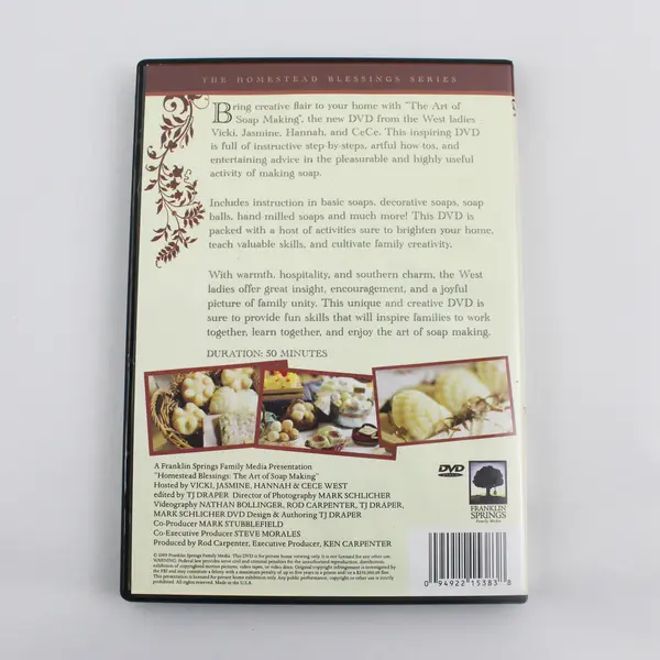 Homestead Blessings Art of Soap Making 2009 DVD Franklin Springs