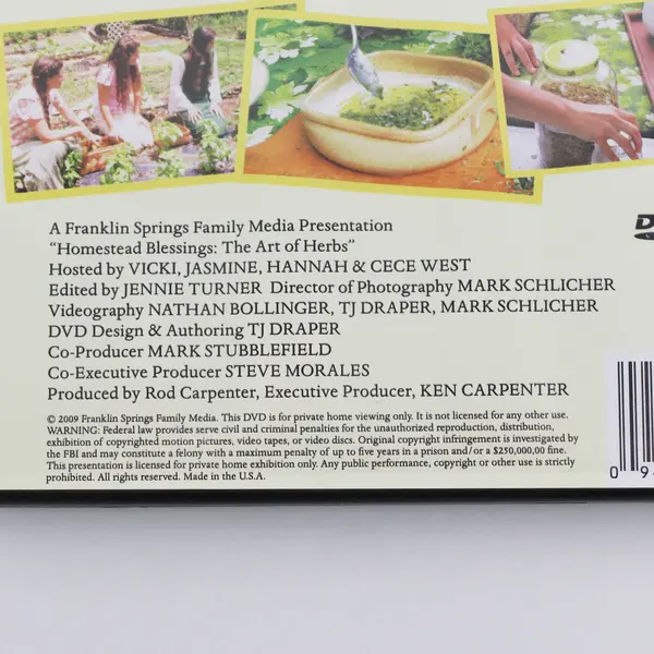 Franklin Springs Homestead Blessings: The Art of Herbs 2009 DVD