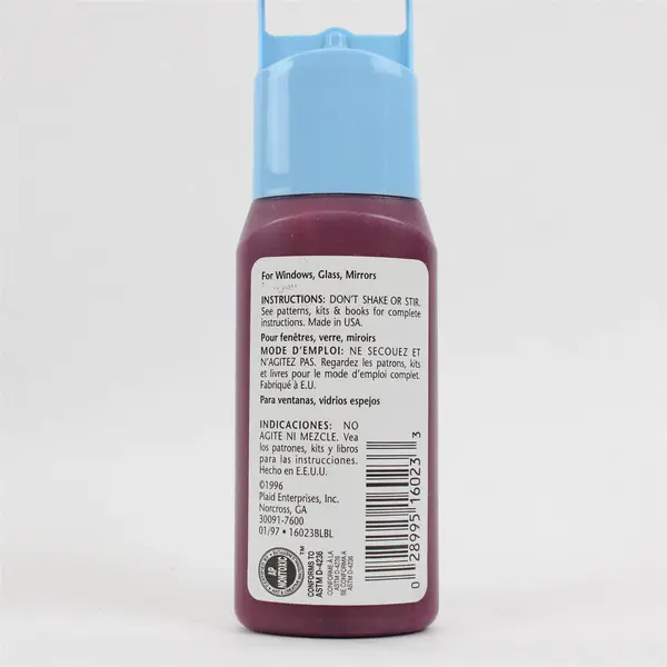 Lot of 2 Gallery Glass Window Color Paint Bottles Snow White Berry Red