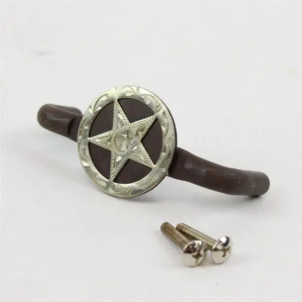 Western Circular Drawer Pull Five Point Star Cabinet Hardware