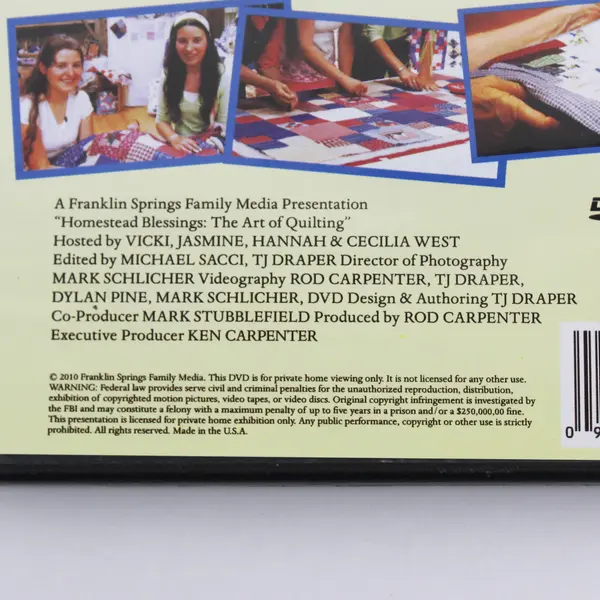Homestead Blessings  The Art of Quilting 2010  DVD