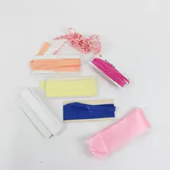 Lot of 7 Assorted Sewing Craft Trims Ribbon Zigzag Pink Blue Yellow