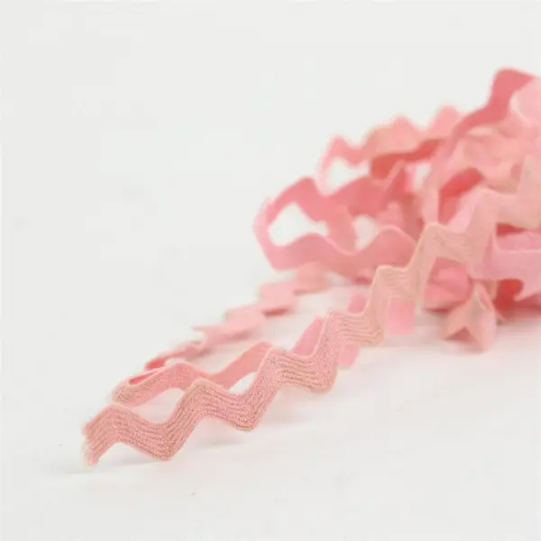 Lot of 7 Assorted Sewing Craft Trims Ribbon Zigzag Pink Blue Yellow