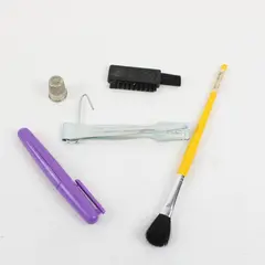 Lot of 5 Craft Sewing Accessories Thimble Brush Tongs Travel Scissors
