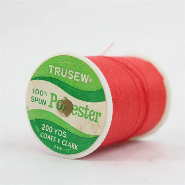 Lot of 5 Mixed Brand Sewing Thread Spools Red Green Pink Lilac Used