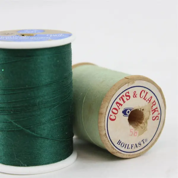 Lot of 5 Coats & Clark Sewing Thread Spools Assorted Colors Used