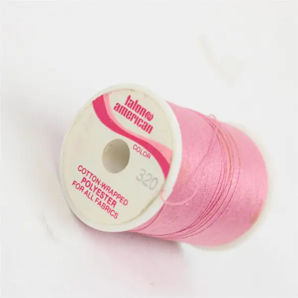Lot of 6 Sewing Thread Spools Assorted Colors Pink Purple Green Blue