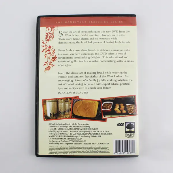 Franklin Springs Homestead Blessings: The Art of Bread Making 2009 DVD