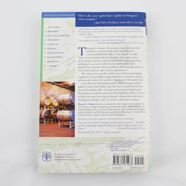 Oregon Wine Country A Great Destination Sherry Moore Jeff Welsch 1st Ed 2010 PB