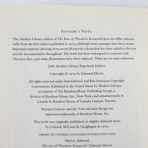 Vintage A Revised & Updated The Rise of Theodore Roosevelt Edmund Morris 2001 PB