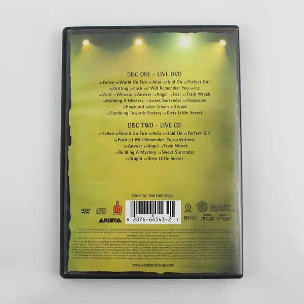 Sarah McLachlan Afterglow Live CD & DVD Collection 2004 