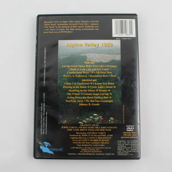 Grateful Dead Downhill From Here Recorded Live 1989 Alpine Valley DVD 1999 Rel