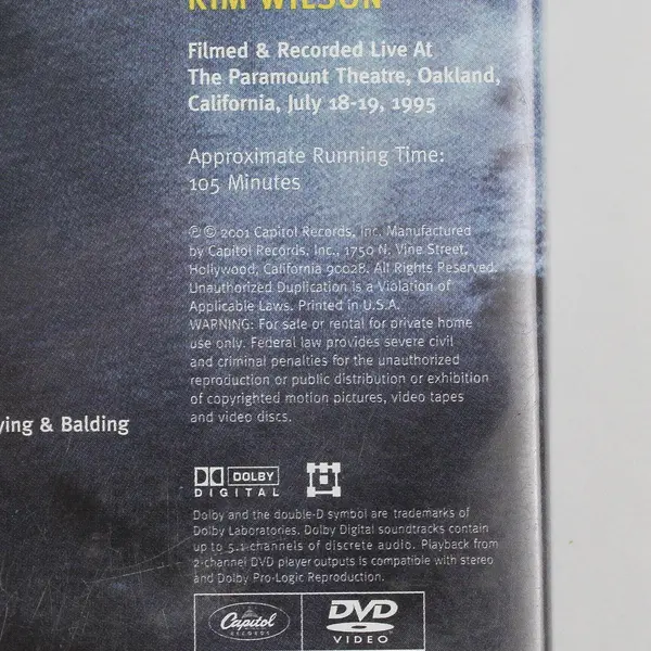 Bonnie Raitt Road Tested Live DVD 1995 Paramount Theatre Oakland 2001