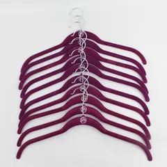 Set of 10 Joy Fuchsia Felt Clothes Hangers Shirts