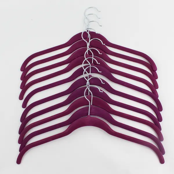 Set of 10 Joy Fuchsia Felt Clothes Hangers Shirts