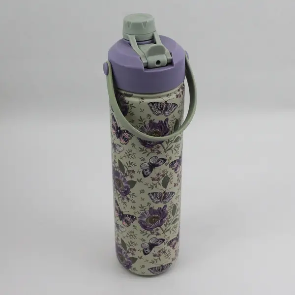 MANNA Double Walled Stainless Steel Water Bottle Butterflies Flowers