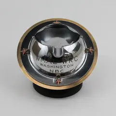 Vtg Brass And Chrome Saturn Ashtray Advertising WMAL-WRC Radio Washington D.C.