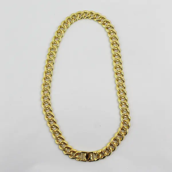 Gold-Tone Rhinestone Chain Link Necklace 23"