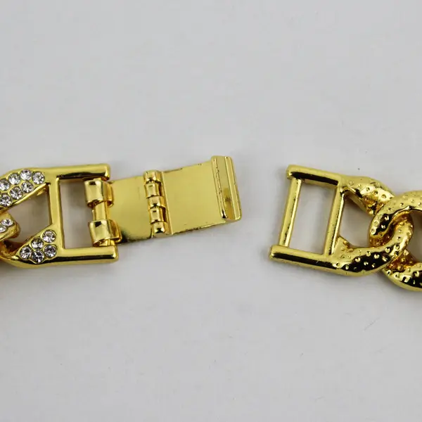 Gold-Tone Rhinestone Chain Link Necklace 23"