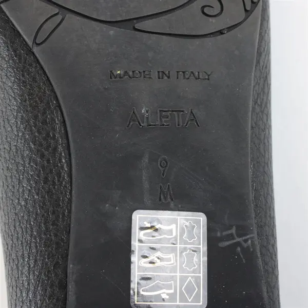 Brighton Black Leather Aleta Ballerinas Flats Slip On Shoes Womens Size 9 M