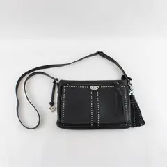 Brighton Jagger Pretty Tough Leather City Organizer Crossbody Purse Black