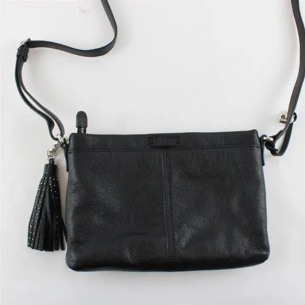 Brighton Jagger Pretty Tough Leather City Organizer Crossbody Purse Black