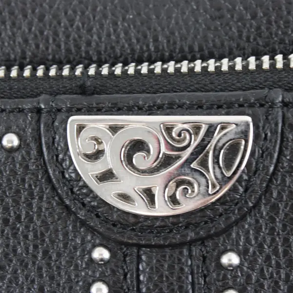 Brighton Jagger Pretty Tough Leather City Organizer Crossbody Purse Black