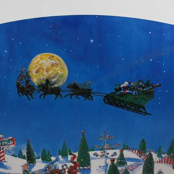 Dept 56 Christmas Eve Flight Backdrop #53037 RETIRED 3-Panel Folding Wood Screen