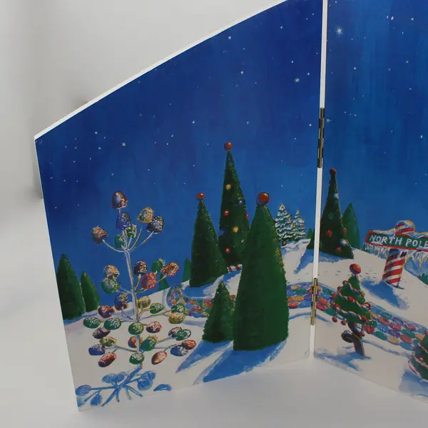 Dept 56 Christmas Eve Flight Backdrop #53037 RETIRED 3-Panel Folding Wood Screen