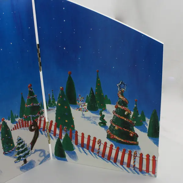 Dept 56 Christmas Eve Flight Backdrop #53037 RETIRED 3-Panel Folding Wood Screen