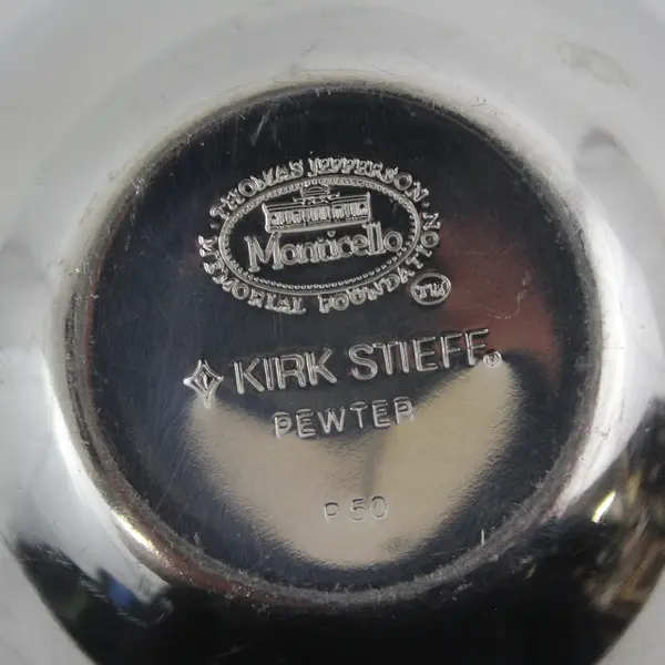  Vtg Kirk Stieff Thomas Jefferson Memorial Foundation Pewter Cup