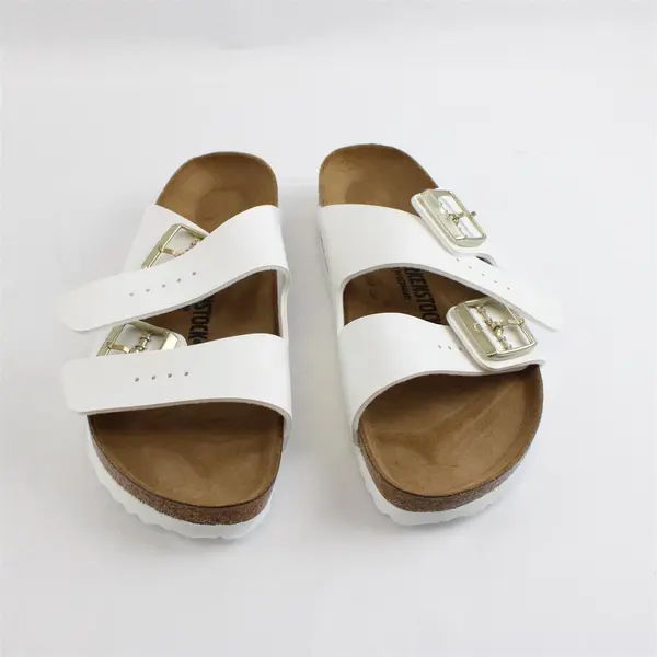 Birkenstock Glossy Patent White Arizona Sandals Shoes Womens Size 9/9.5