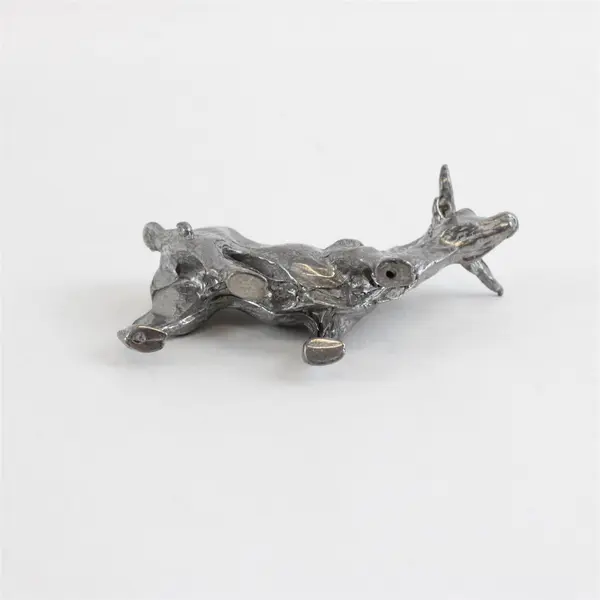 Pewter Stock Market Bull Desk Figurine Paperweight 3" Collectible Gift