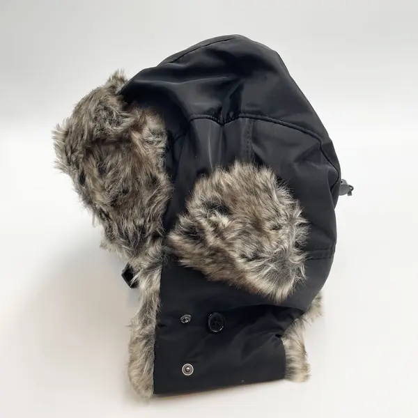 CHOK.LIDS Black Winter Trapper Hat PT101BK Detachable Facemask