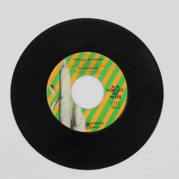 Carpenters – We've Only Just Begun / For All We Know 7" Vinyl Record
