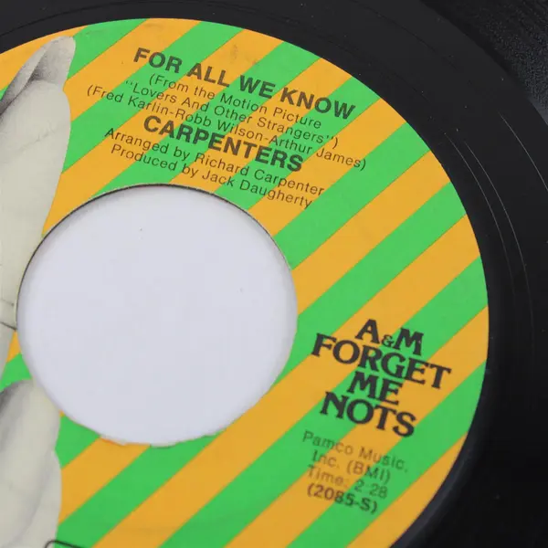 Carpenters – We've Only Just Begun / For All We Know 7" Vinyl Record