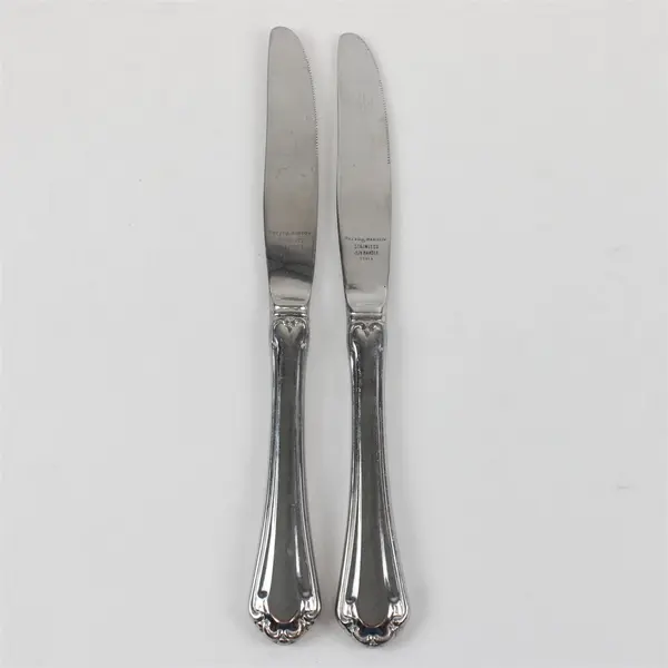 Lot of 2 Reed and Barton Dinner Knives Mandolin Pattern 18/8 Stainless Steel
