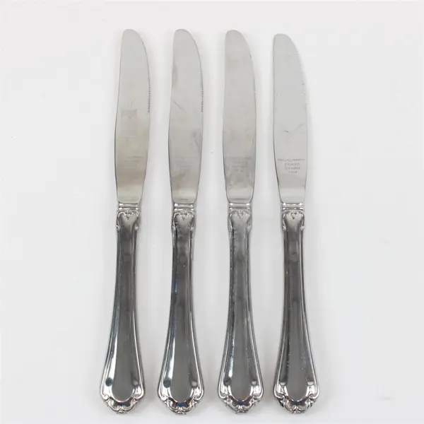 4 Reed & Barton Mandolin Dinner Knives Stainless 18-8 Handle