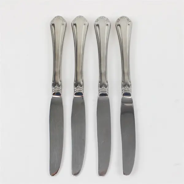 4 Reed & Barton Mandolin Dinner Knives Stainless 18-8 Handle