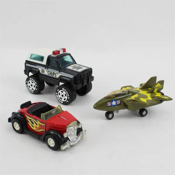 Lot of 3 Buddy L Toy Vehicles CHiPs SUV Jet Plane Hot Rod Convertible