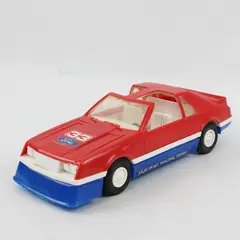 Vintage Mustang Racing Team 33 Ford Plastic Toy Car Red White Blue