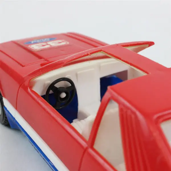 Vintage Mustang Racing Team 33 Ford Plastic Toy Car Red White Blue