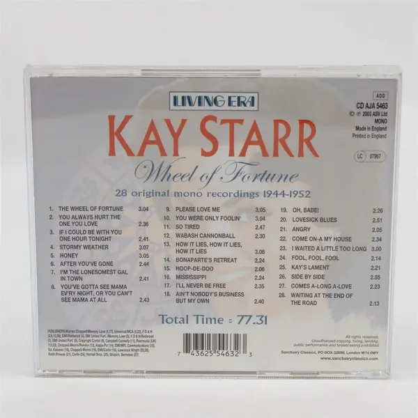 KAY STARR - Wheel of Fortune CD 2003 Living Era 