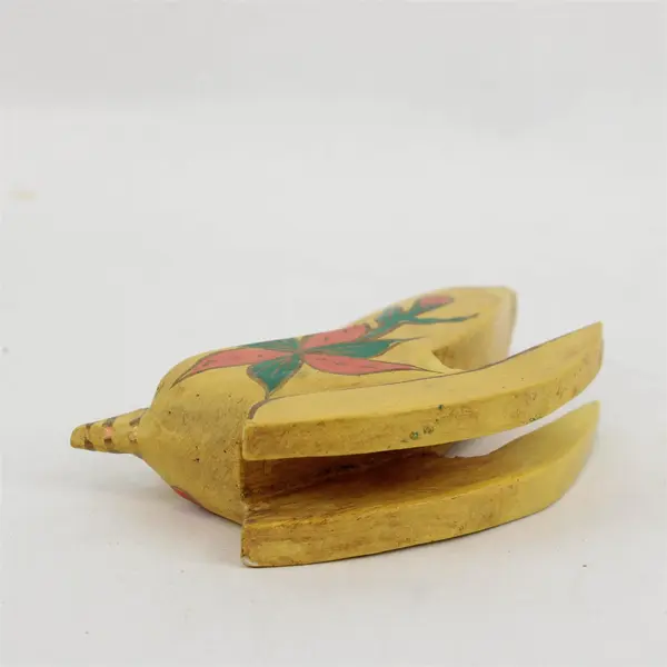 Set of 3 Hand Carved Wood Rocking Cat Figurines Folk Art Poinsettia Decor