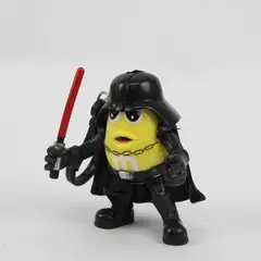 Yellow M&M Darth Vader Star Wars Keychain Action Feature Nonworking