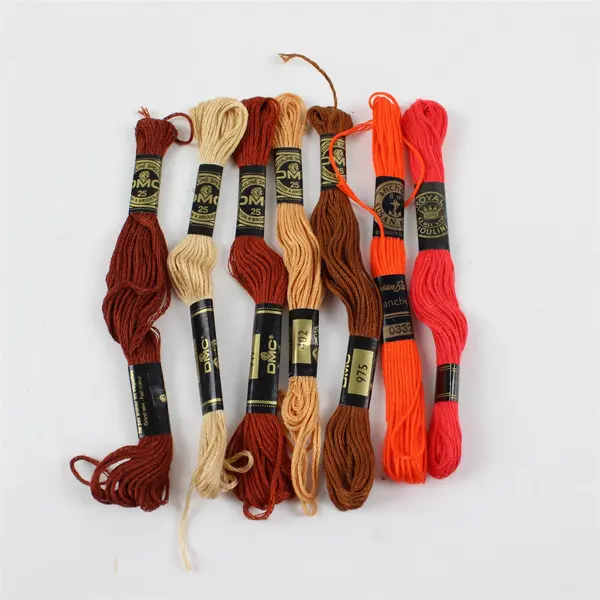 Vintage Lot of 7 Cotton Embroidery Floss Skeins DMC Anchor Royal 9 yd