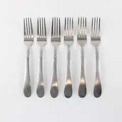Lot of 6 Cuisinart Dinner Forks Satin Americana Stainless 18/10